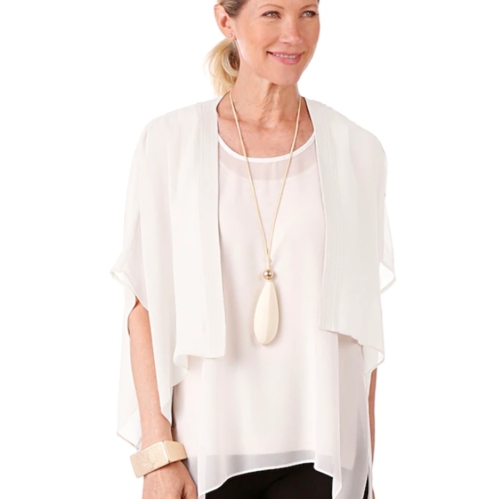 Nwt WYNNE LAYERS cropped open front cardigan - off-white